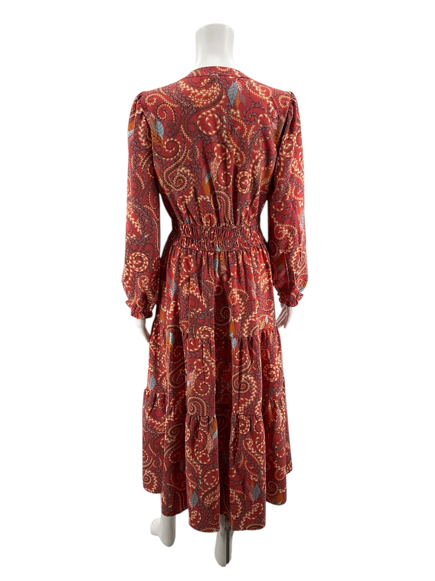 Harlow &amp; Rose Pink/Orange Print Pre-Owned Ladies Dress - Size Small Petite - Margaret’s Fine Consignment