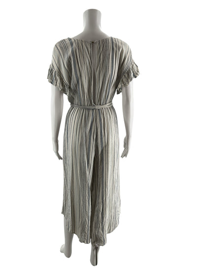 June &amp; Hudson white/blue Jumpsuit White/Blue Stripe Pre-Owned Ladies Jumpsuit - Size Small - Size S