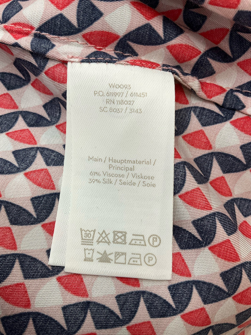 Boden Red/White/Blue/Pink Print Pre-Owned Ladies Top - Size 8