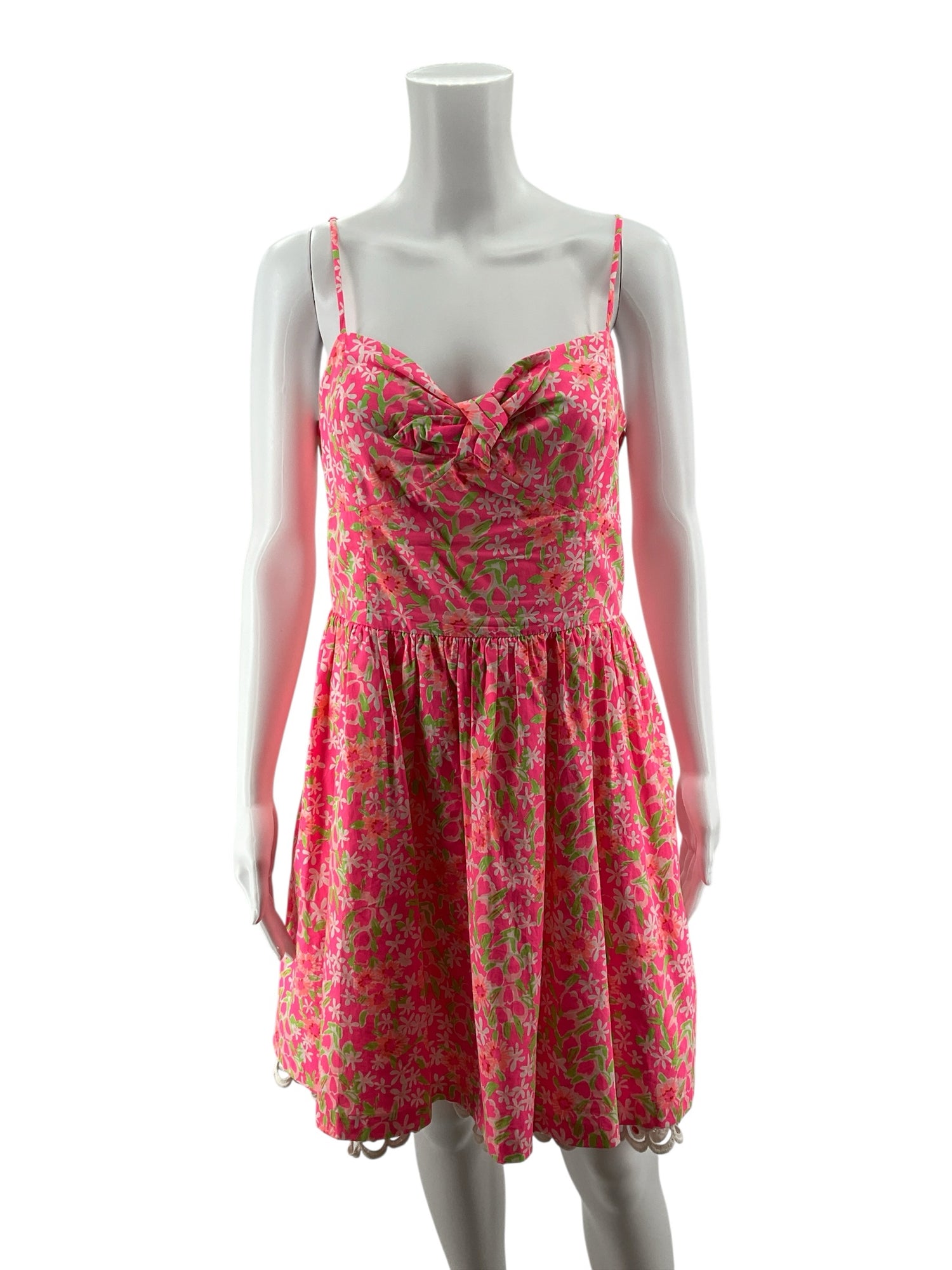 Lilly Pulitzer Janice Dress Hotty Pink First Impression Floral Size 12