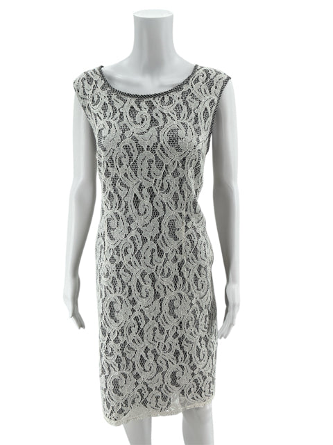 Elena Wang White/Black Lace Dress Size XL