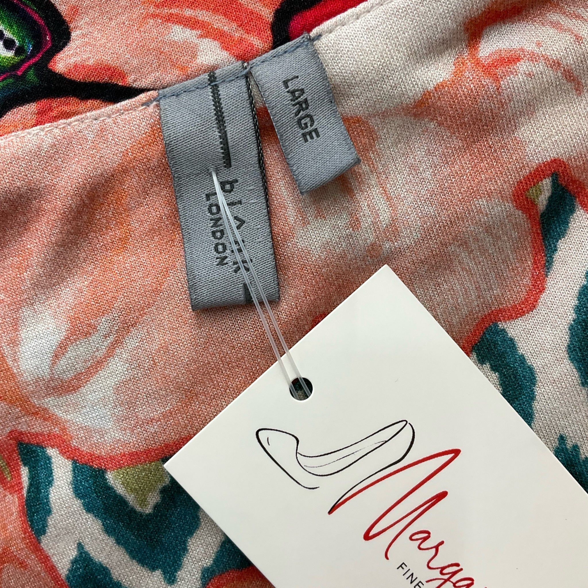 Blank London Peach/Blue/Pink/Green Floral Pre-Owned Top - Size Large - Margaret’s Fine Consignment