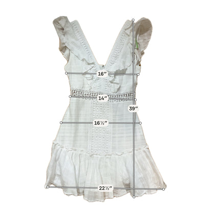mi ami Mi Ami Ivory Lace Eyelet Tiered Mini Dress | Size XS