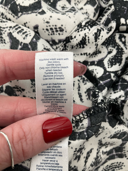 Oscar De La Renta Black/White Print Pre-Owned Ladies Dress - Size Small