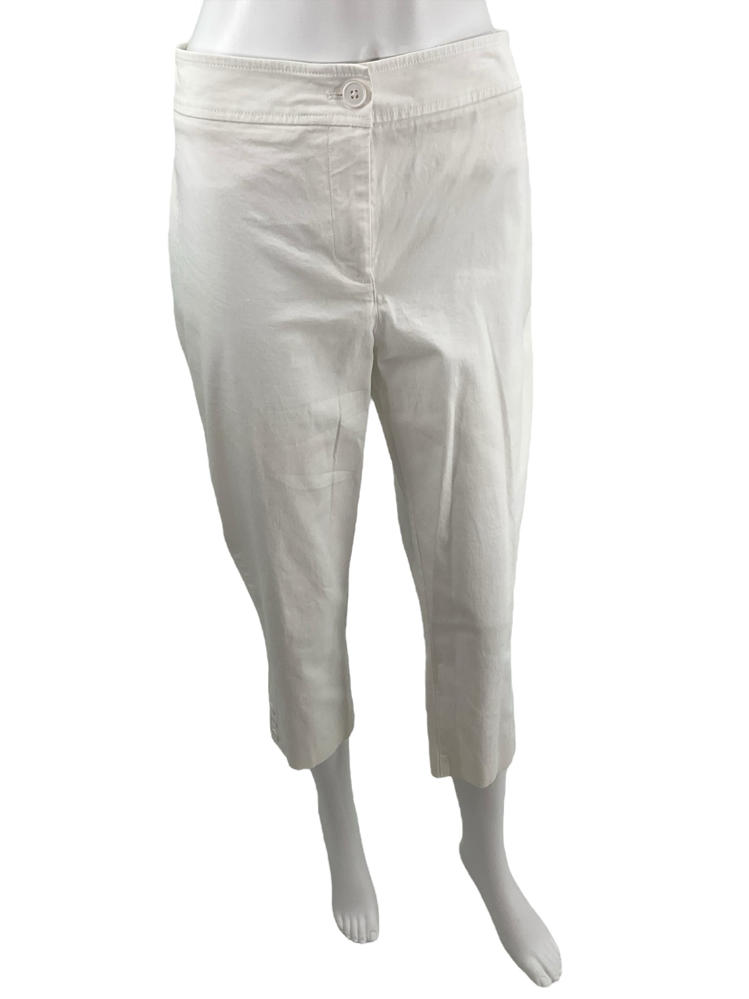 Talbots White Solid Pants Size 8