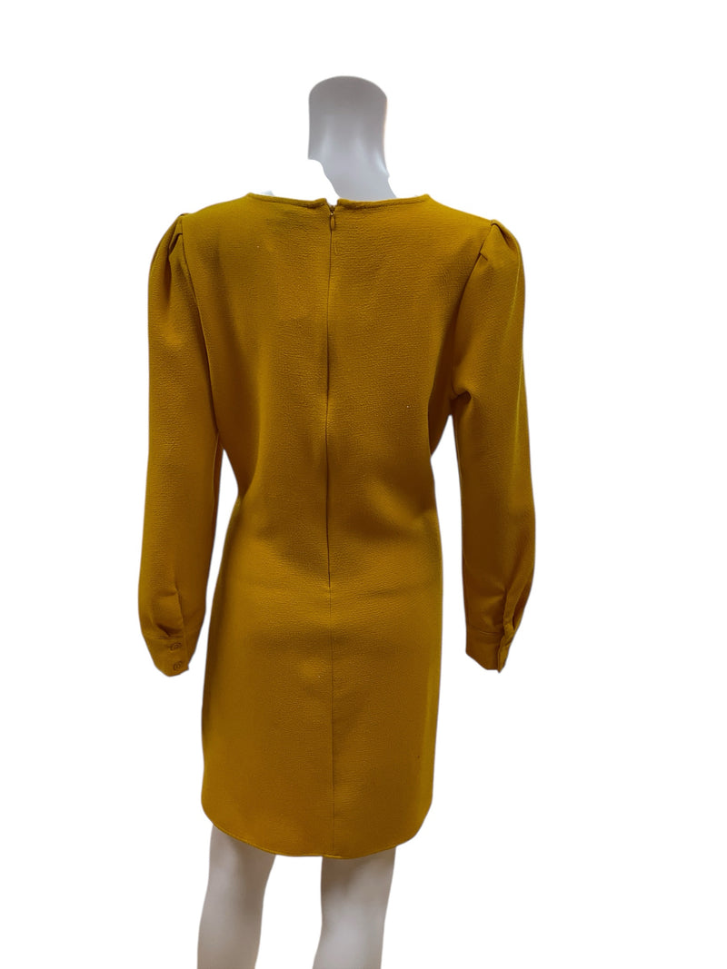 WhoWhatWear Mustard Solid Pre-Owned Ladies Dress - Size Medium - Margaret’s Fine Consignment