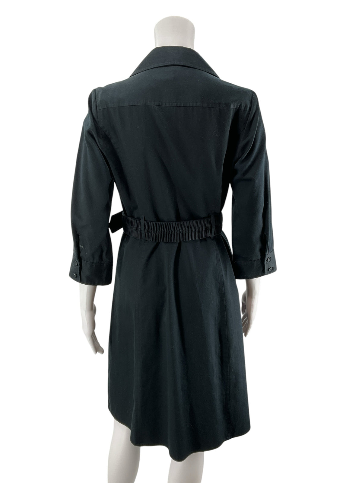 Ann Taylor Black Cotton Belted Shirt Dress Size 8 - ONLINE ONLY