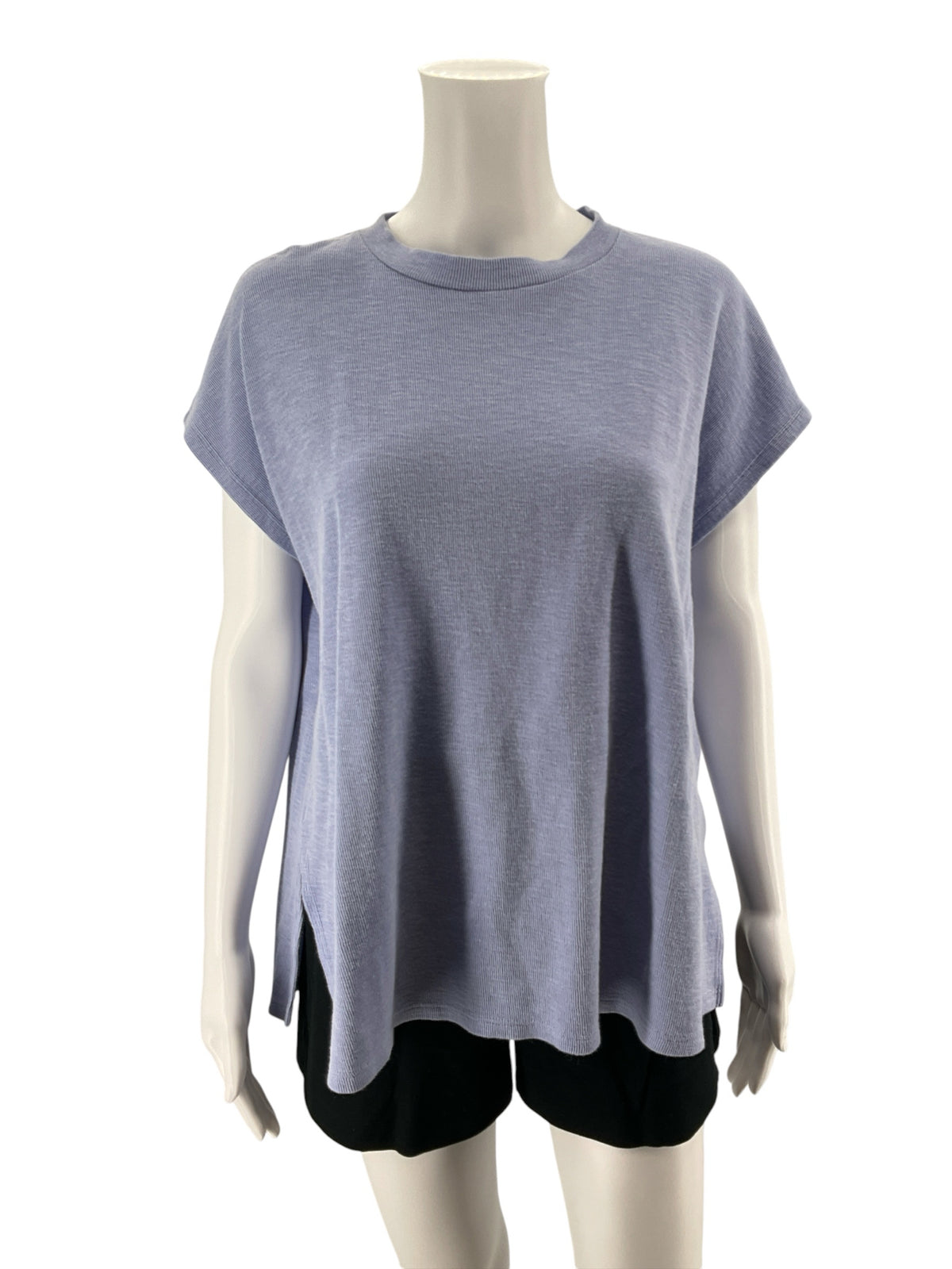 Eileen Fisher Organic Cotton Waffle Knit Boxy Top Size XS Lavender - Downstairs