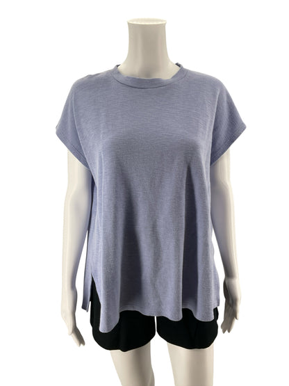 Eileen Fisher Organic Cotton Waffle Knit Boxy Top Size XS Lavender - Downstairs