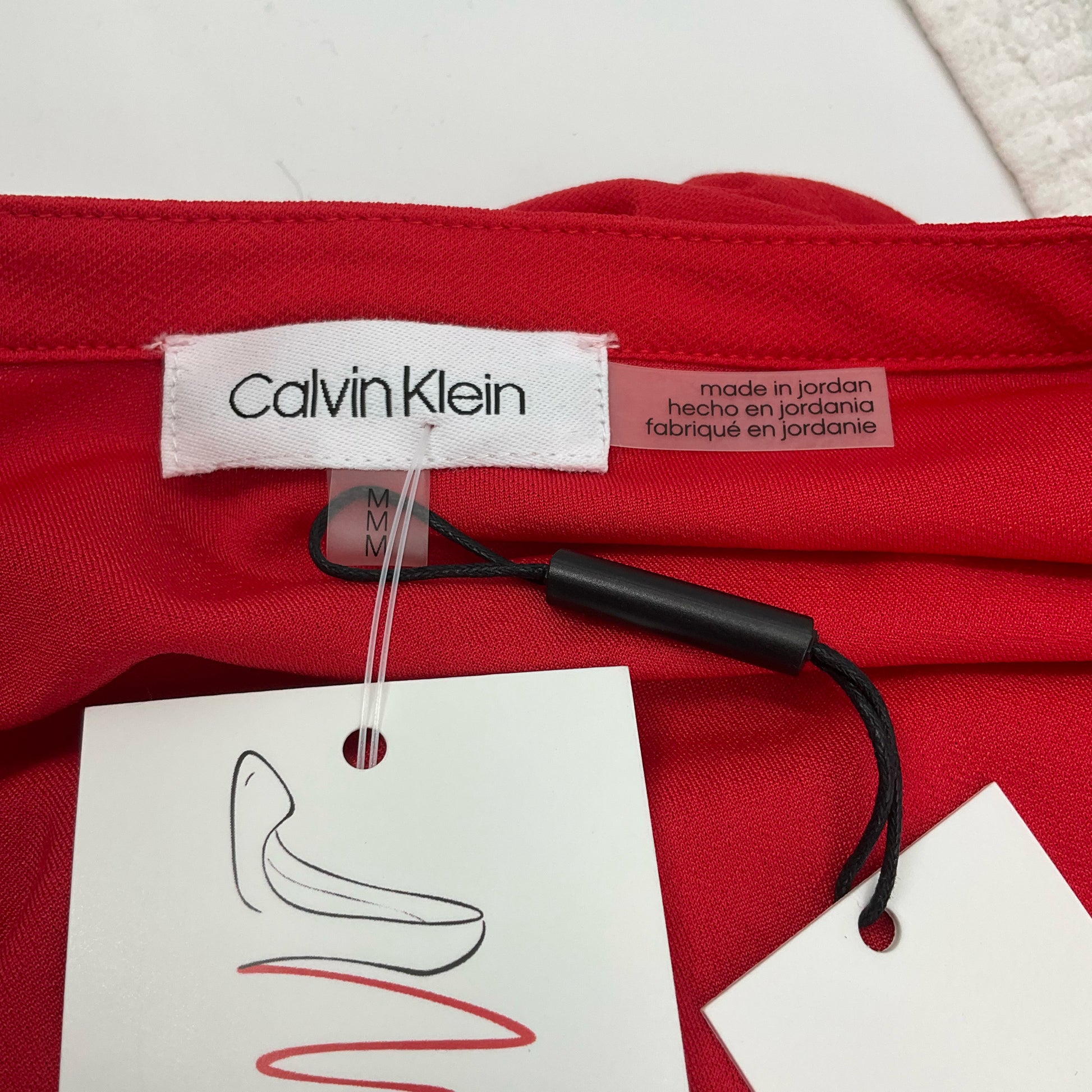 Calvin Klein Red Solid Top Size Medium - label