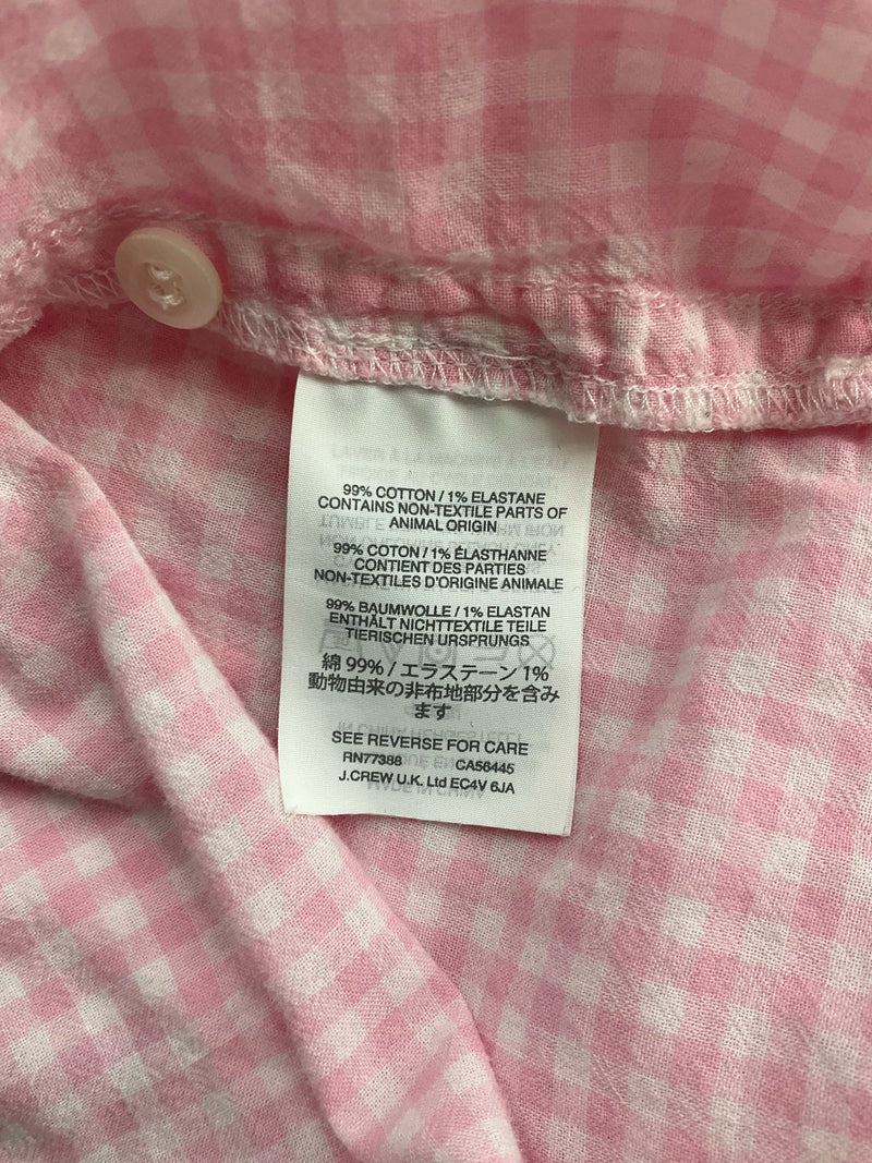 J Crew Pink/White Checkered Pre-Owned Ladies Top - Size 6