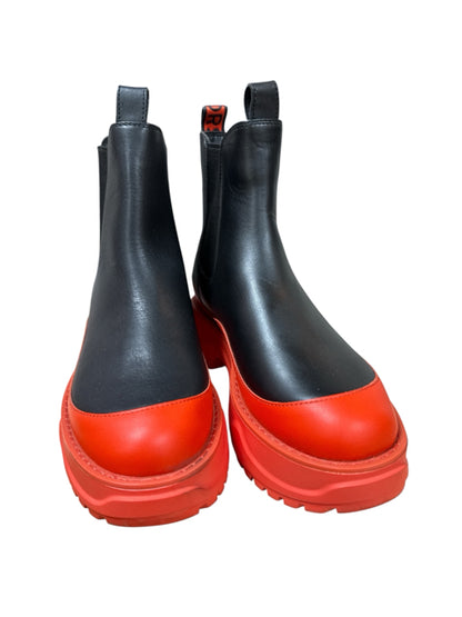 Michael Kors Ridley Chelsea Platform Lug Sole Boots Black Red Size 7