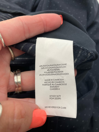 cabi Margaret Trouser Navy Metallic Dot Ankle Pants Size 6 Style 5679