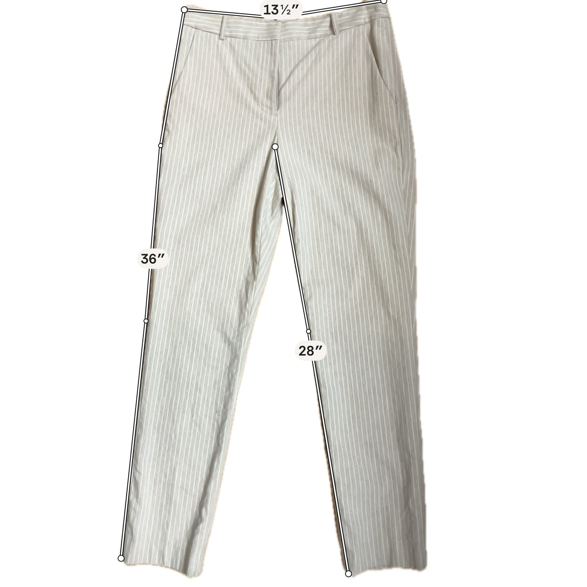 Alex Marie Pinstripe Linen Blend Ankle Pants | Size 4 - ONLINE ONLY
