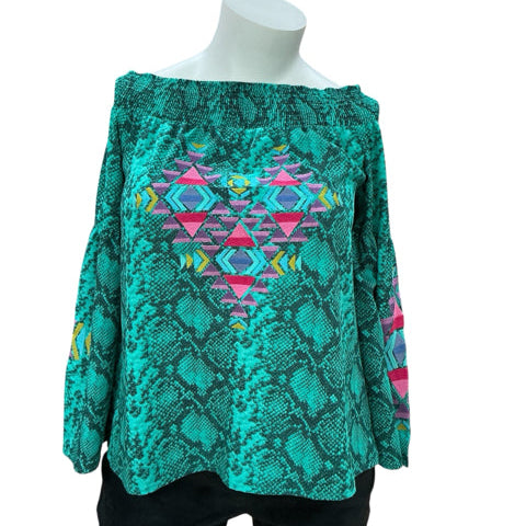 Judith March Teal Pre-Owned Ladies Top - Size Large - Margaret’s Fine Consignment
