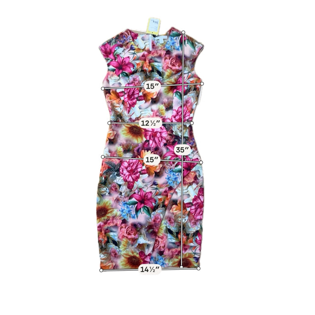 New York &amp; Company multi Sheath Floral Sheath Dress Size Small Pink &amp; Orange Botanical Print - Size S