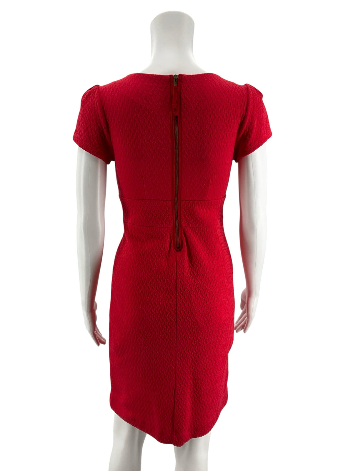Maeve by Anthropologie Red Textured Tulip Sheath Dress Size Petite XS