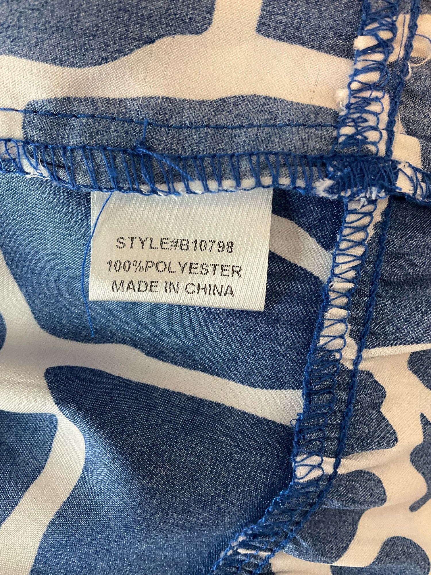 Jodifl white/blue Boho Blue &amp; White Giraffe Print Tiered Babydoll Mini Dress Size Medium - Size M