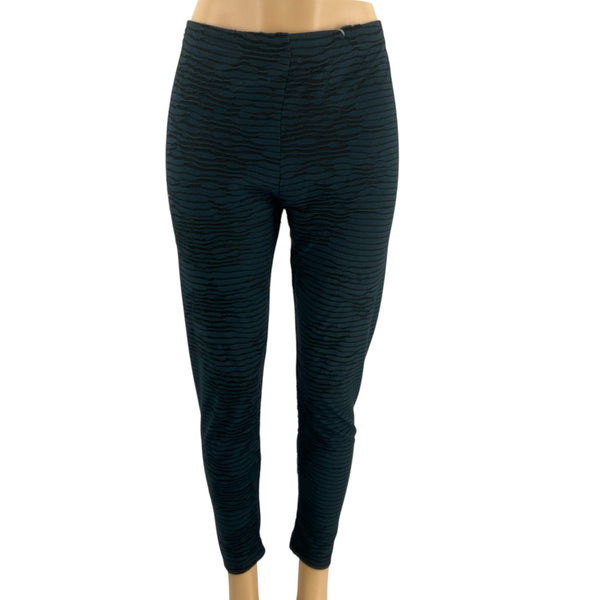 Elsewhere Teal & Black Tapered Pull-On Pants – Size Large, Excellent Condition - Margaret’s Fine Consignment