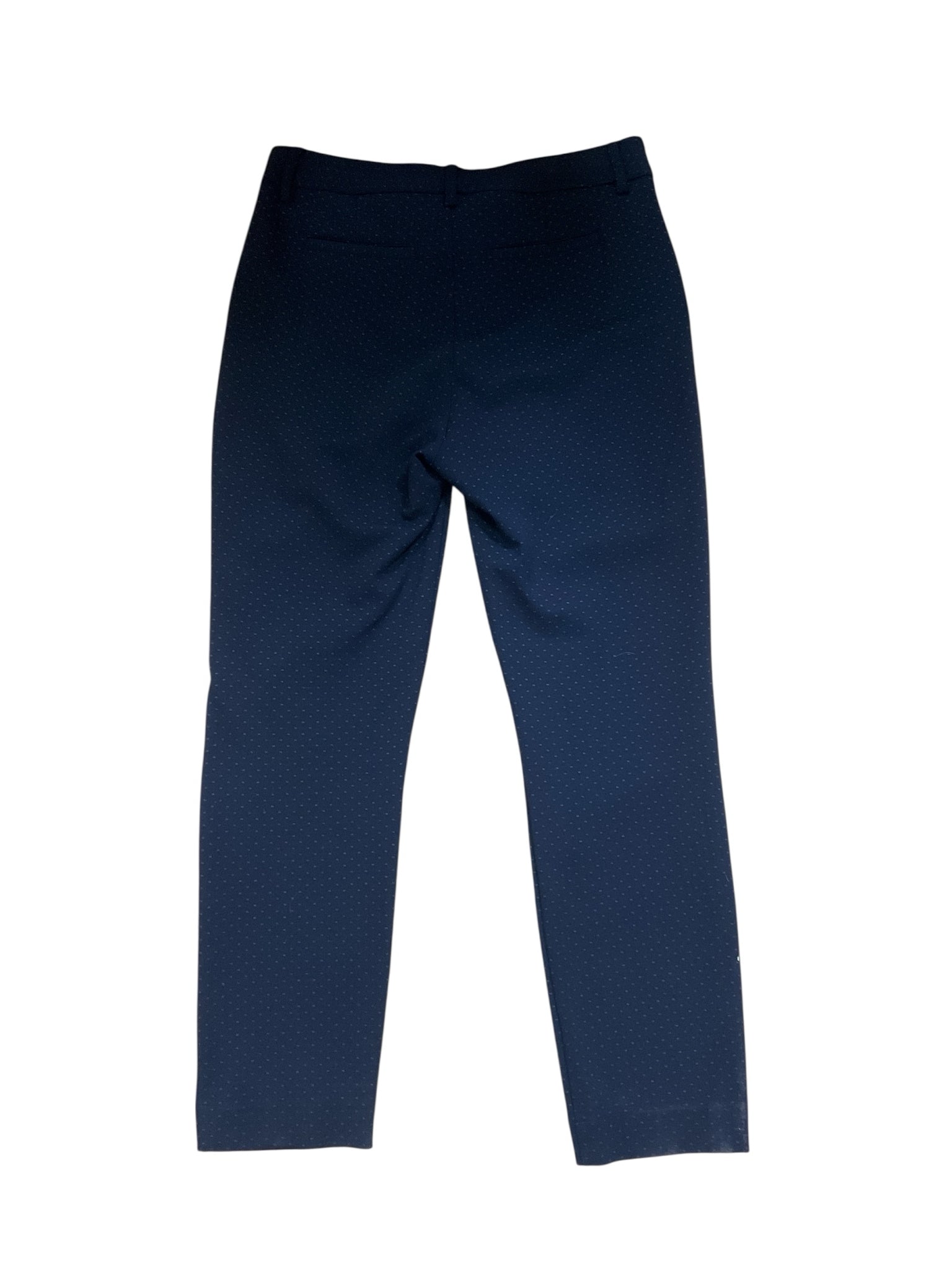 cabi Margaret Trouser Navy Metallic Dot Ankle Pants Size 6 Style 5679