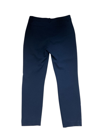 cabi Margaret Trouser Navy Metallic Dot Ankle Pants Size 6 Style 5679