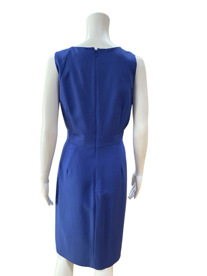 J. Crew Sheath Dress in Super 120s Wool Royal Blue Sleeveless Size 12