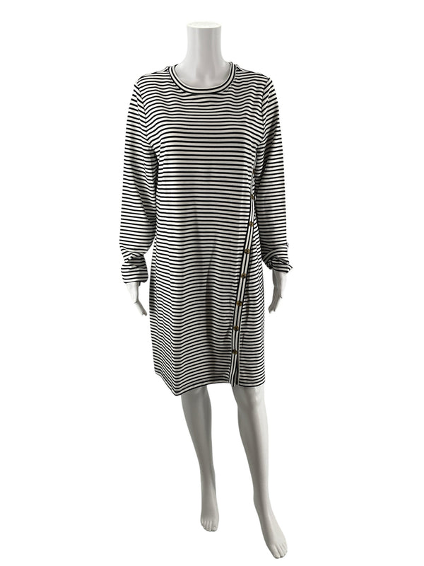 Loft Navy/White Stripe Pre-Owned Ladies New With Tags Dress - Size Large
