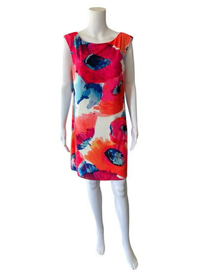 Trina Turk White, Orange &amp; Blue Floral Dress – Women’s Size 12 - ONLINE ONLY