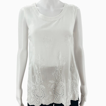 Tribella White Solid Pre-Owned Ladies Top - Size Small Petite - Margaret’s Fine Consignment