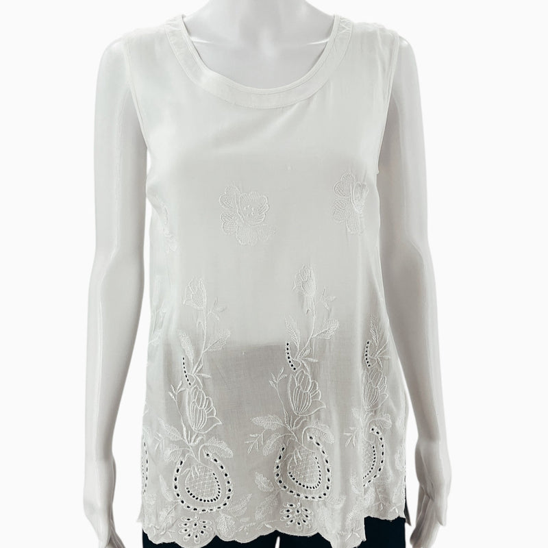 Tribella White Solid Pre-Owned Ladies Top - Size Small Petite - Margaret’s Fine Consignment