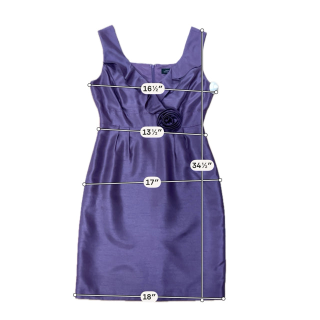 Tahari Arthur S. Levine Purple Ruffle Sheath Dress Size 6