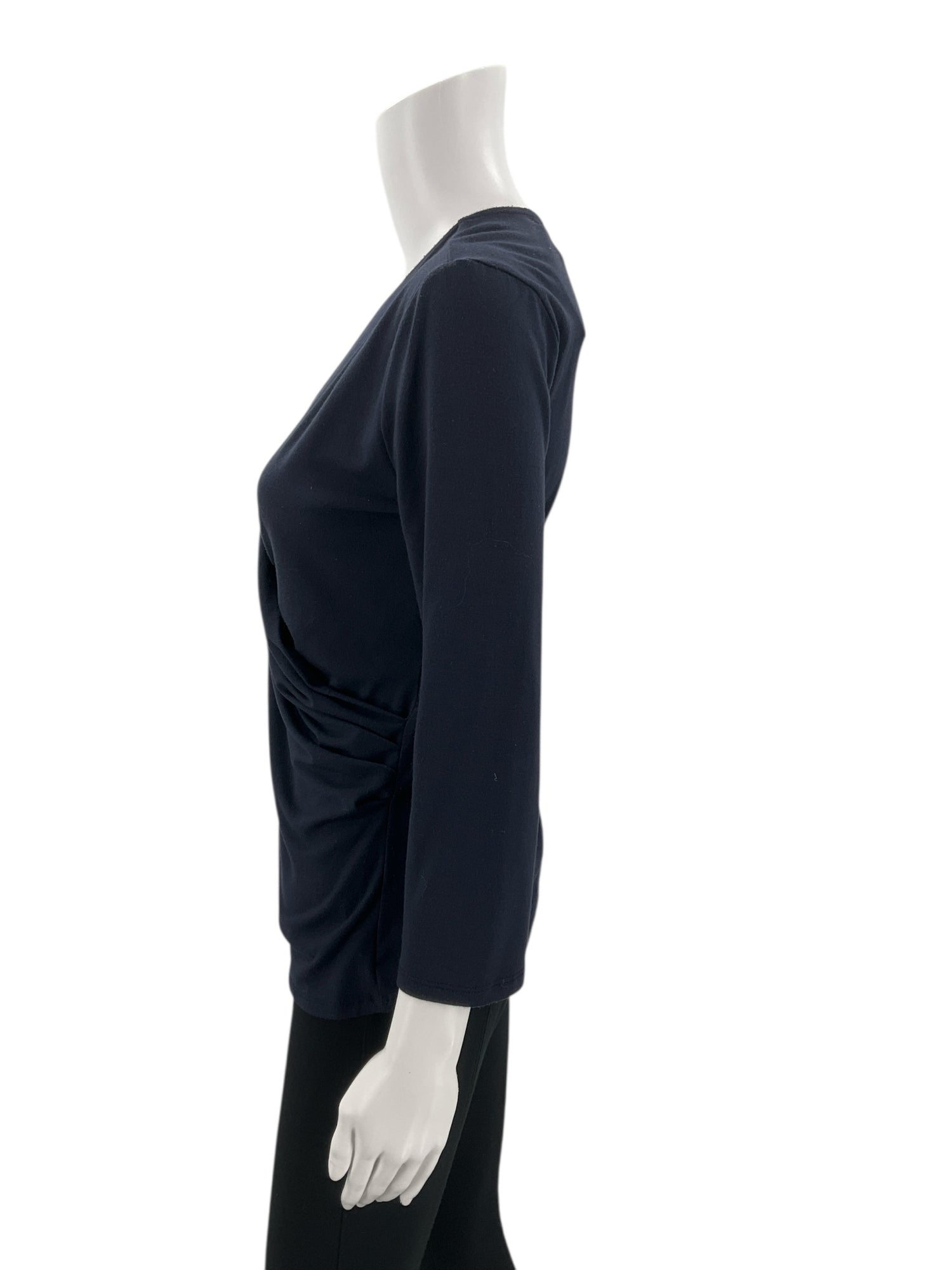 Ann Taylor Navy Solid Ladies Pre-Owned Blouse - Size Small - Margaret’s Fine Consignment