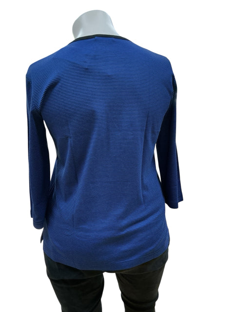 Bordado Blue/Black Stripe Pre-Owned Ladies New with Tags Top - Size XL - Margaret’s Fine Consignment