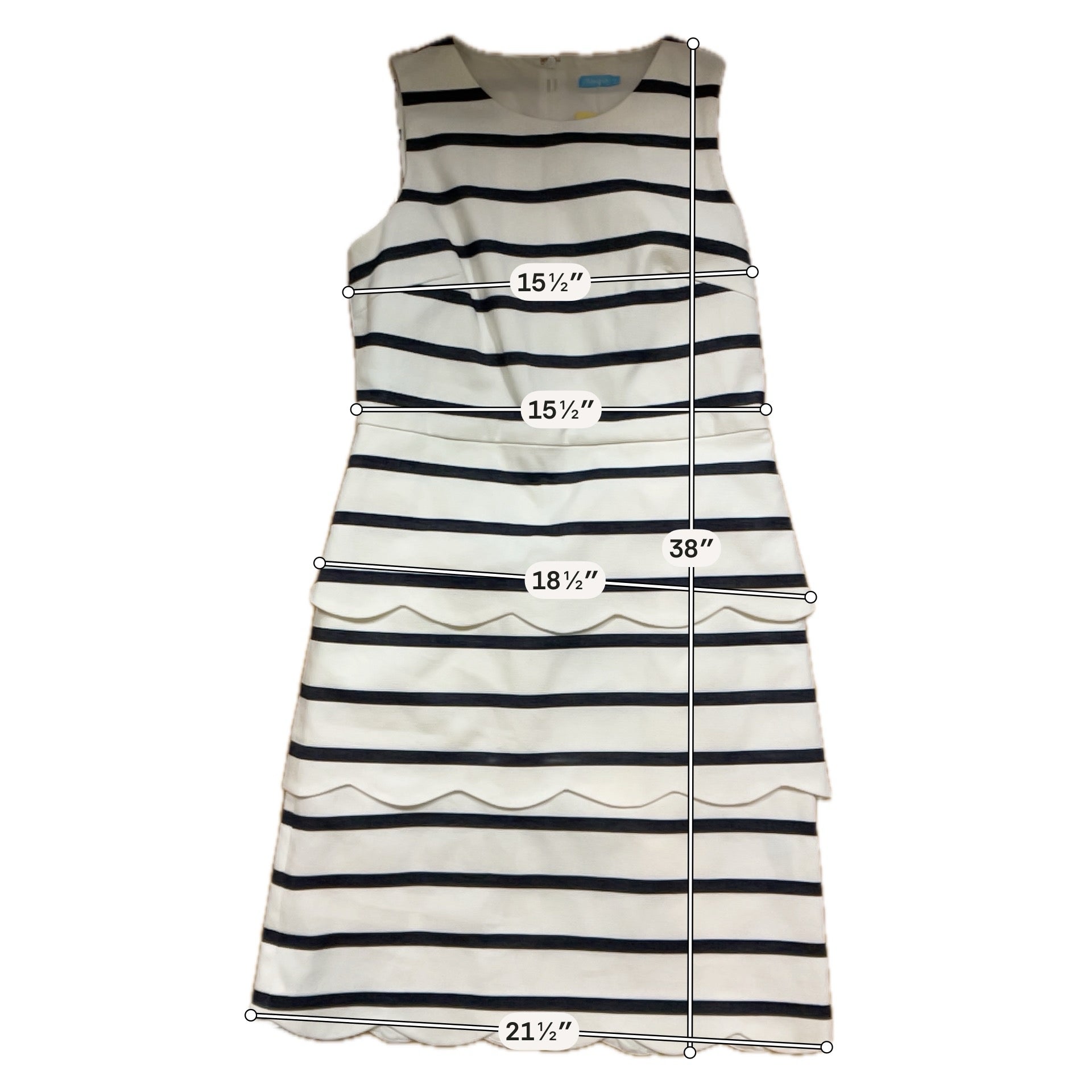 J.McLaughlin Navy &amp;amp; White Nautical Stripe Sleeveless Sheath Dress Size 8