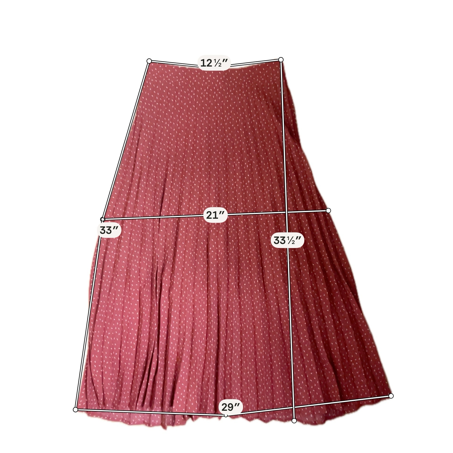 Wishlist Burnt Amber Confetti Print Pleated Midi Skirt Size Small
