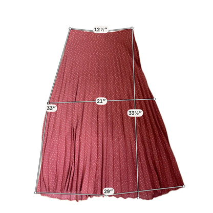 Wishlist Burnt Amber Confetti Print Pleated Midi Skirt Size Small