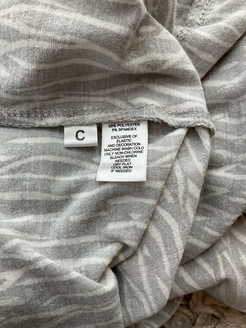 Loft Gray/White Print Pre-Owned Ladies Dress - Size XS