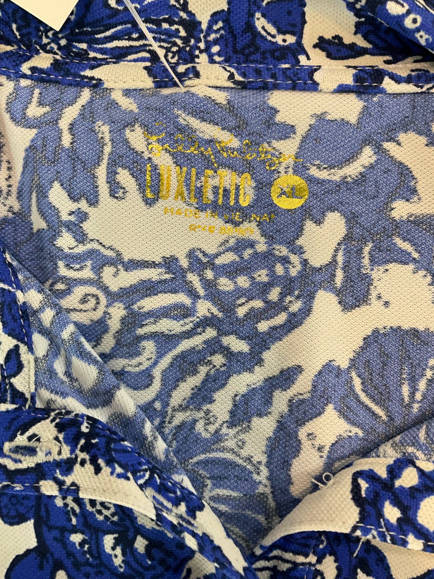 Lilly Pulitzer Size XL blue/white Pre-Owned Ladies Tops