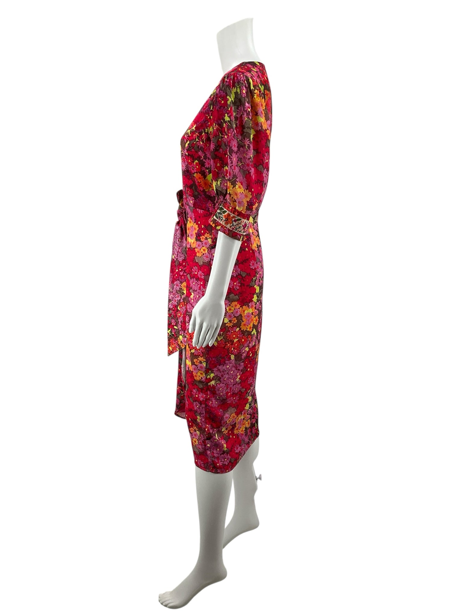 Hope &amp; Ivy Size 8 pink/yellow/green Floral Pre-Owned Ladies Dress