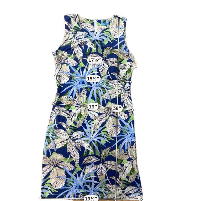 J.McLaughlin Catalina Cloth Tropical Palm Print Sheath Dress Size Medium