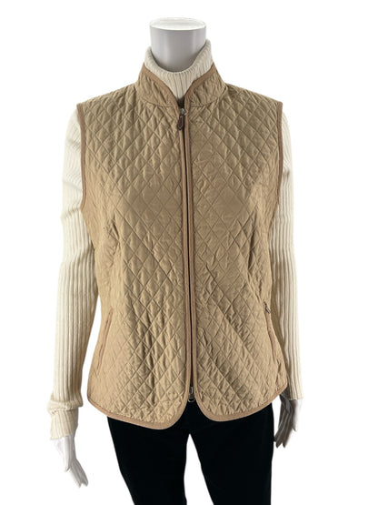 Talbots Tan Quilted Pre-Owned Ladies Vest - Size Medium
