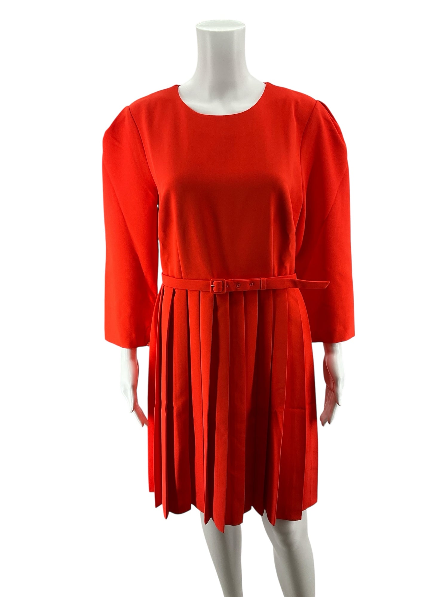 Ann Taylor Pleated Flare Dress NWT Size 10 Orange Red