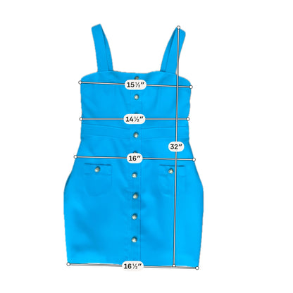 Amanda Uprichard Turquoise Crest Button-Front Mini Dress Size Large