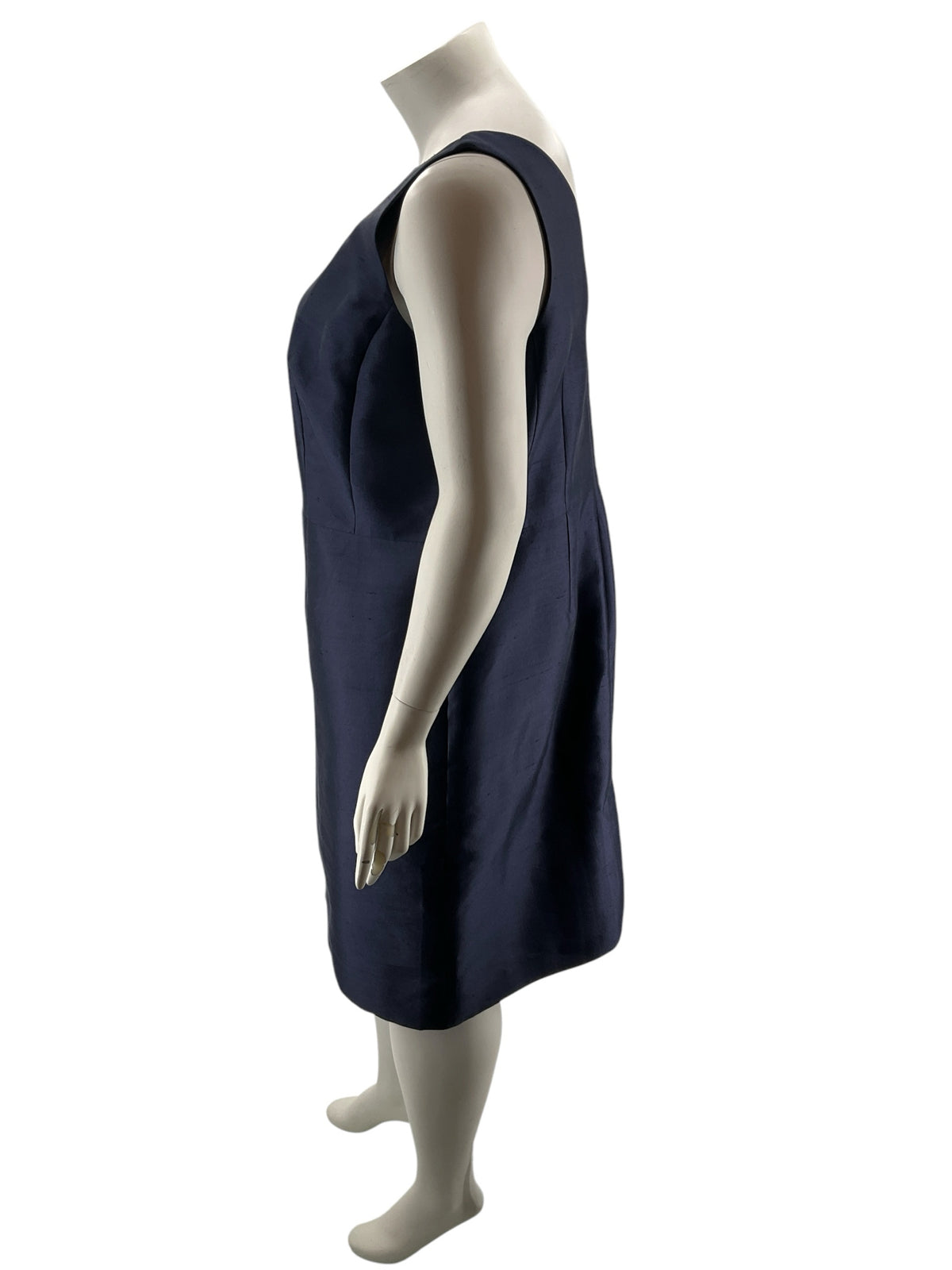Talbots Woman Navy Silk Wool Blend Sheath Dress Size 18W