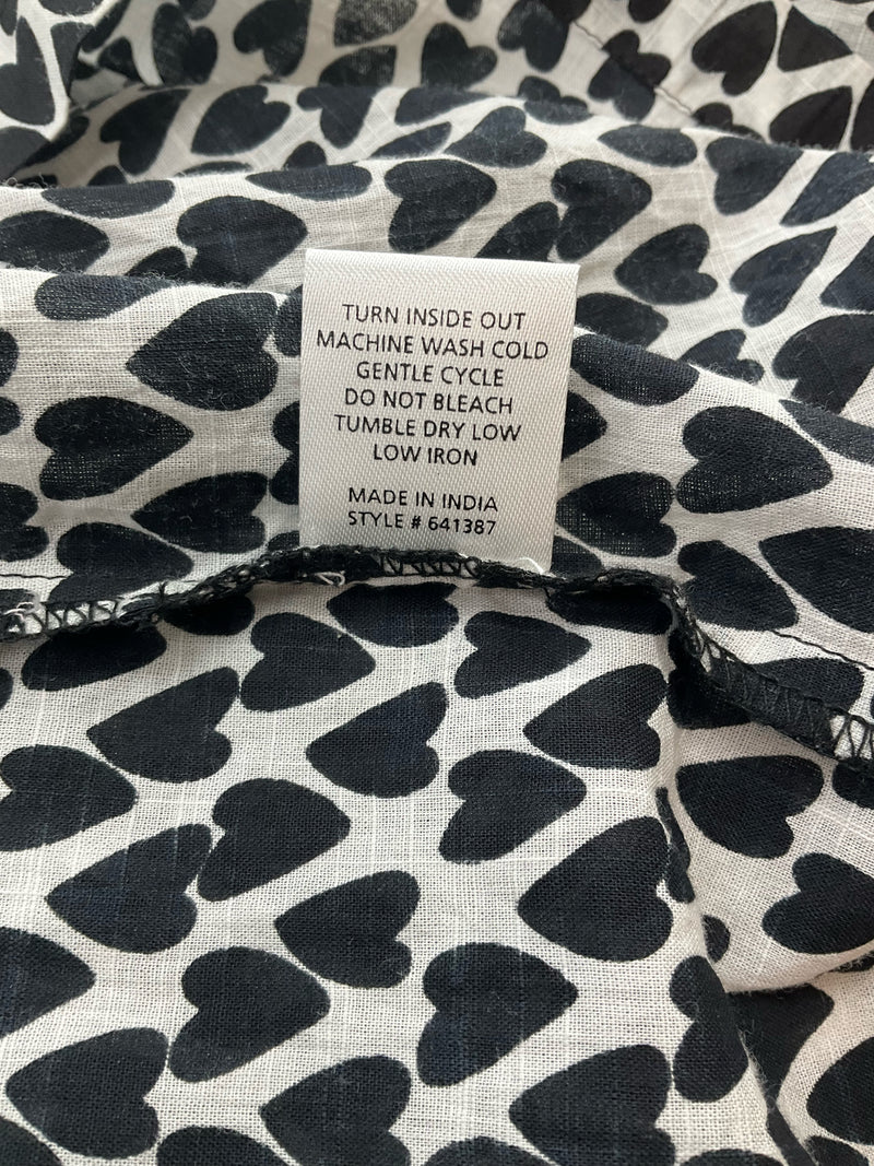 Ivy Jane White/Black Print Pre-Owned Ladies Top - Size Small