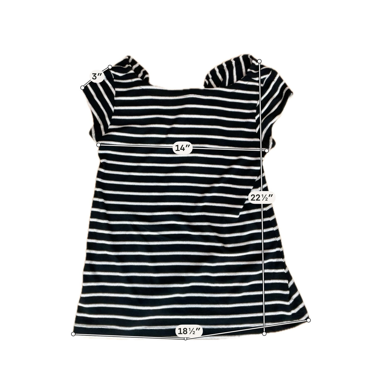 LOFT Striped Keyhole Tie-Back Knit Top Black White NWT Size XS - ONLINE ONLY