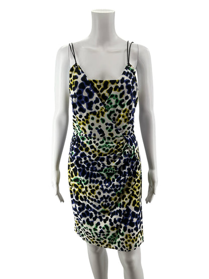 Milly Animal Print Cowl Neck Sheath Dress Size Small