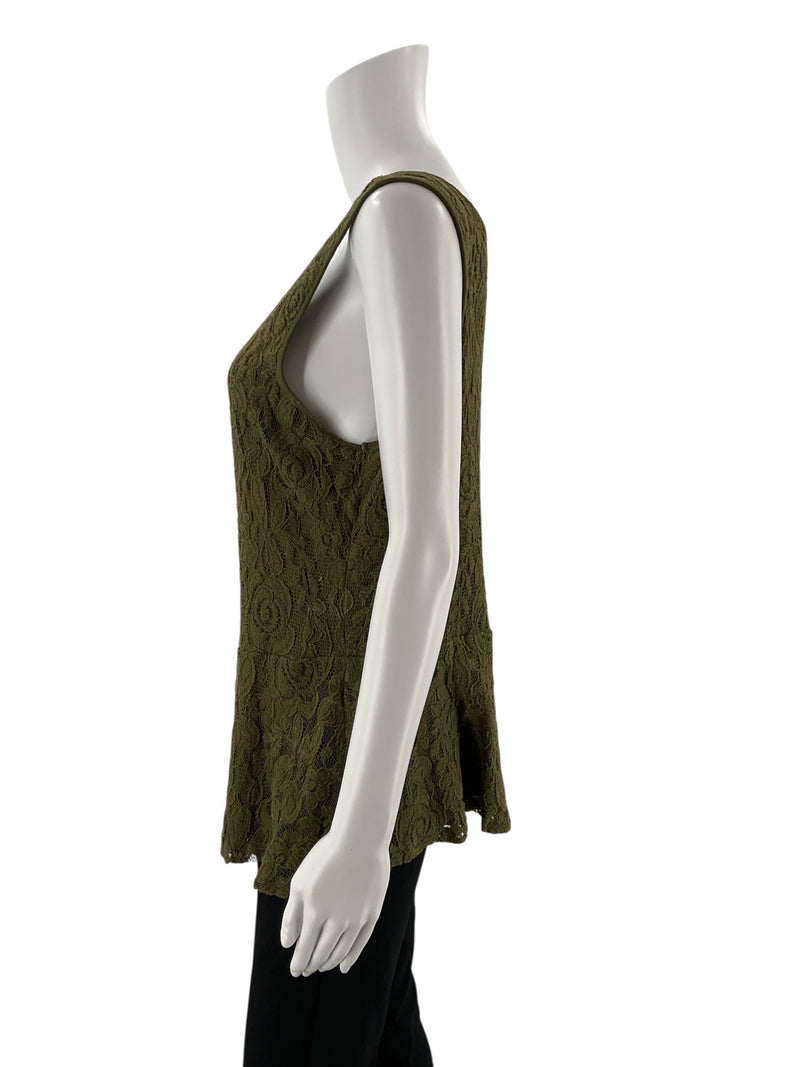 Loft Olive Lace Pre-Owned Ladies Top - Size XL