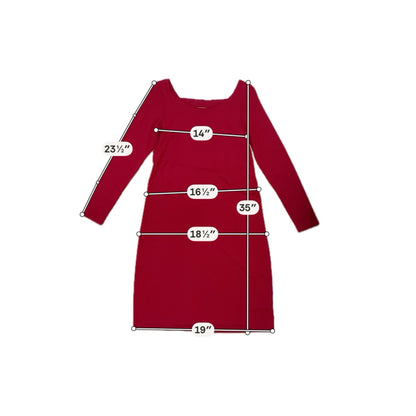Eileen Fisher V-Back Jersey A-Line Dress Cranberry Red Size Small