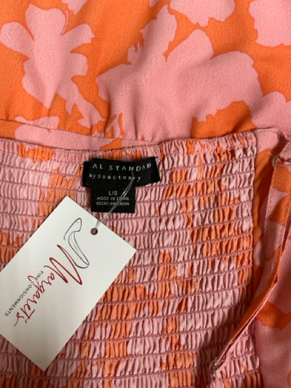 AL STANDARD by Sanctuary Floral Smocked Maxi Sundress Orange Pink Size Large - ONLINE ONLY